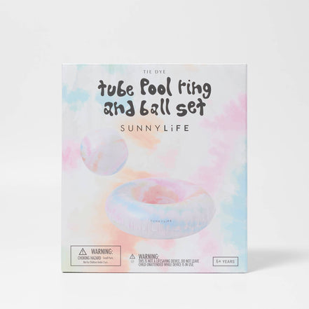Pool Ring and Ball Set Tie Dye Multi