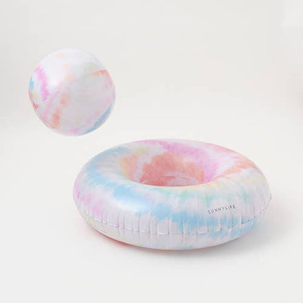 Pool Ring and Ball Set Tie Dye Multi