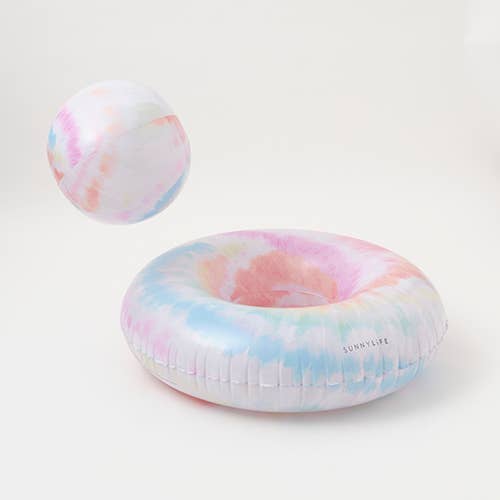 Pool Ring and Ball Set Tie Dye Multi