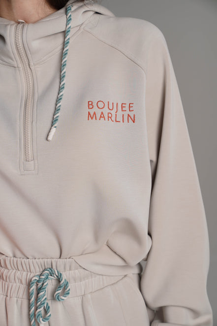 Seashell Breezy Crop Hoodie