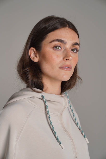 Seashell Breezy Crop Hoodie