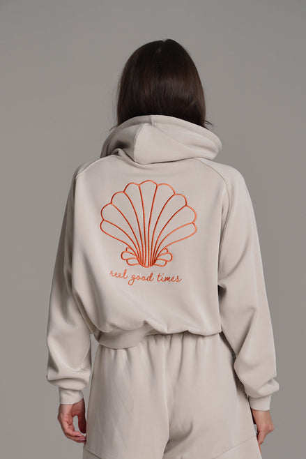 Seashell Breezy Crop Hoodie