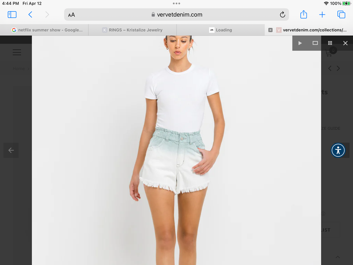 Vervet-SUPER HIGH RISE PAPERBAG WAISTBAND OMBRE SHORTS- Ashfall