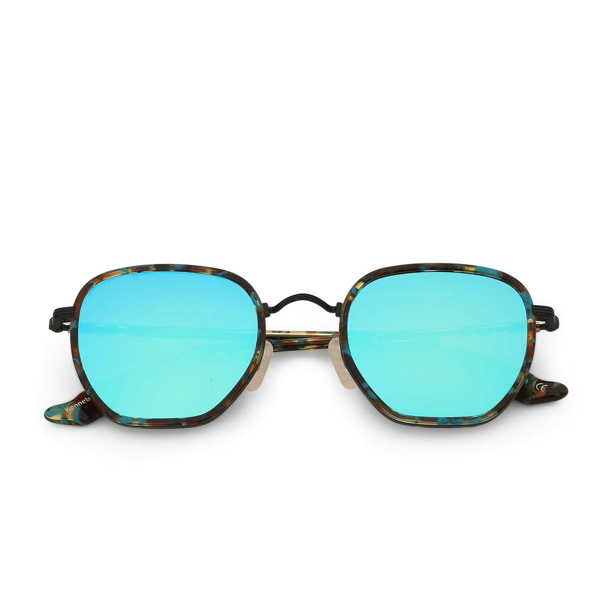 Austin Keen Aqua Single Lens Sunglasses - Polarized Aqua Rainbow Lens &  Grey & Black Tortoise Frame