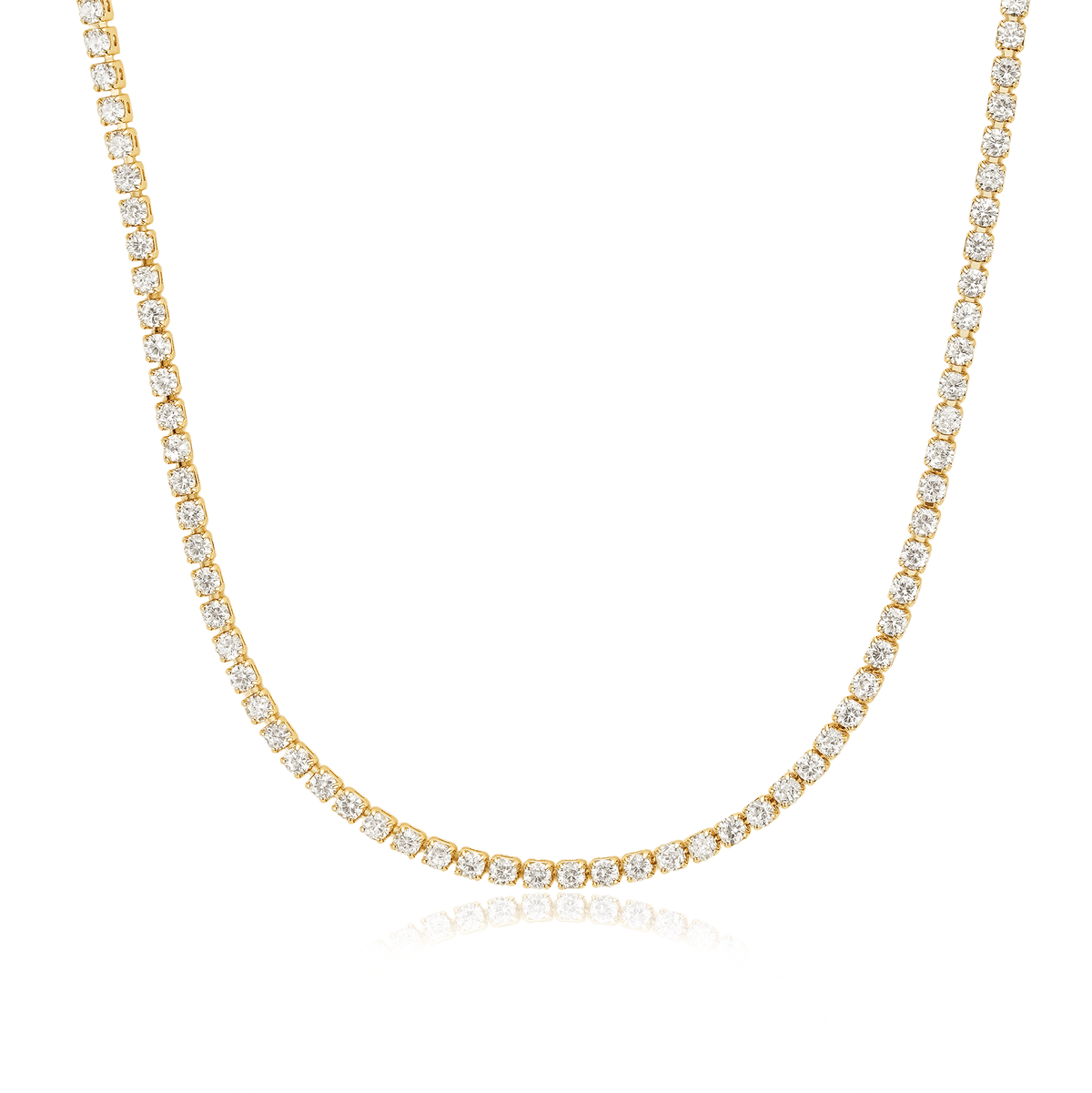 Kelly Tennis Necklace: Gold Plate / 17&quot;