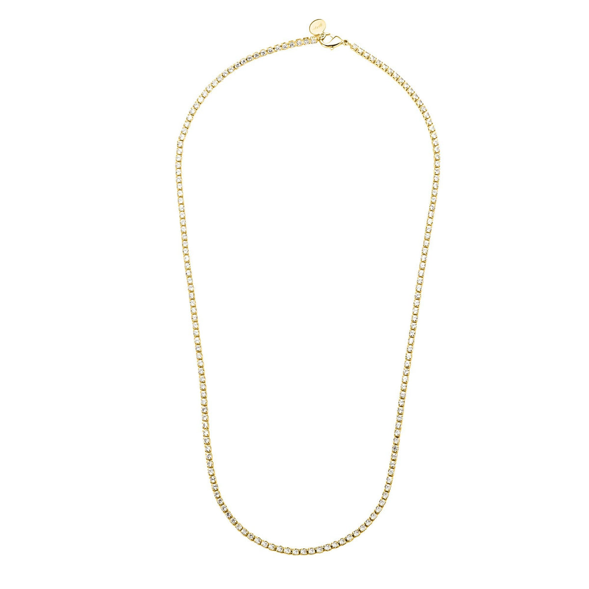 Kelly Tennis Necklace: Gold Plate / 17&quot;