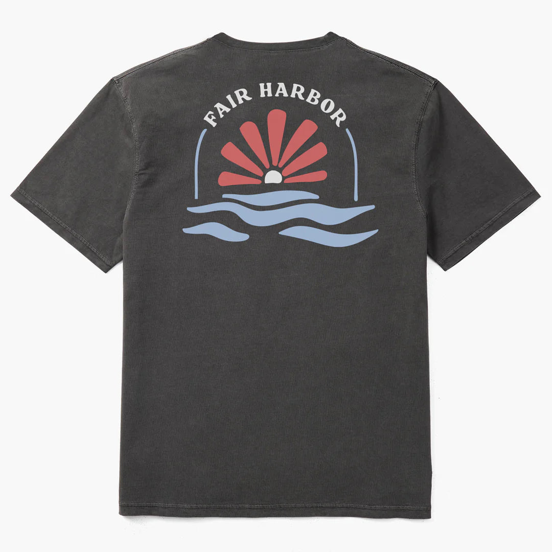 Fair Harbor - The Saltaire Tee- Black Ocean Waves