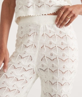 Marine Layer - Archive Hazel Crochet Pant- Cream