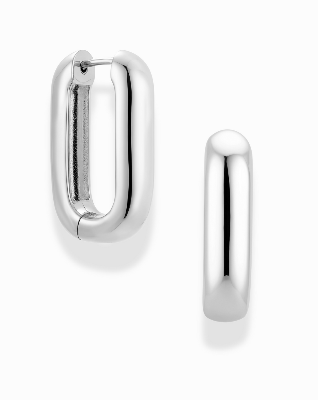 Elly Grande Hoops: Silver plate