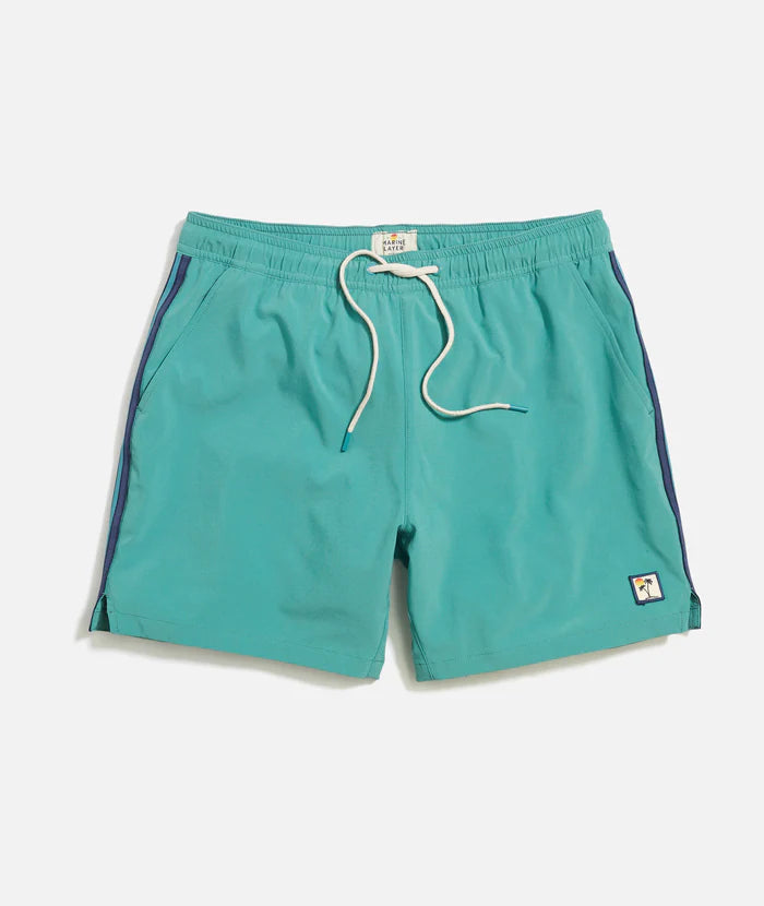 Marine Layer - 4-way stretch swim trunk - Deep Sea Side Stripe