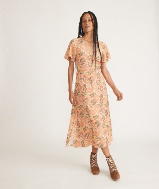 Marine Layer - Emlyn Midi Dress- Warm Mexican Floral