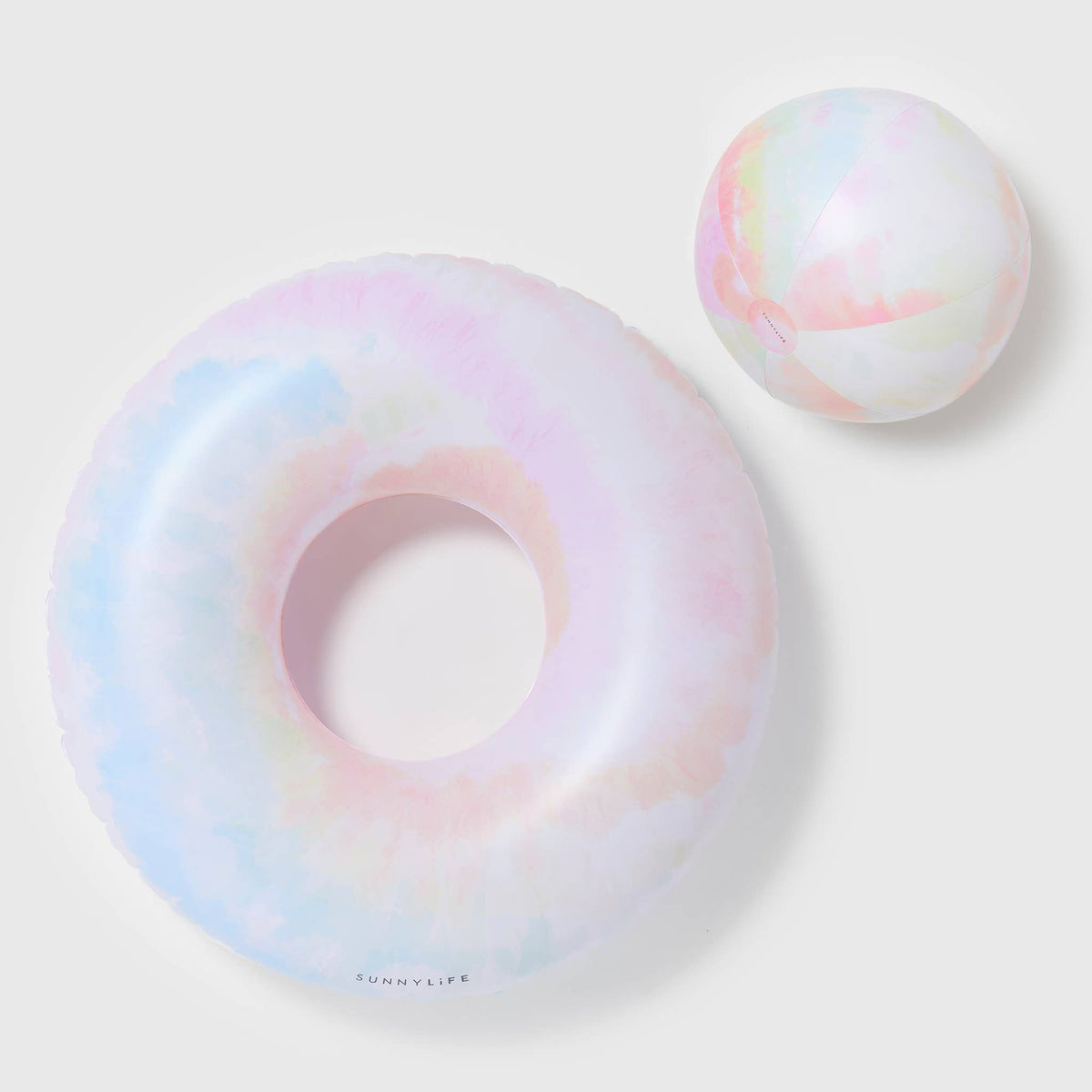 Pool Ring and Ball Set Tie Dye Multi