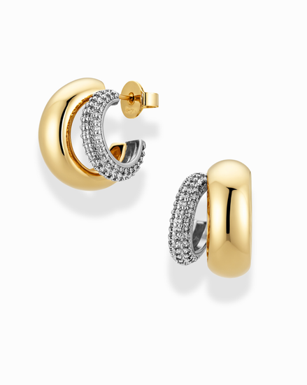 Conrad Pave Hoops: Mixed metal
