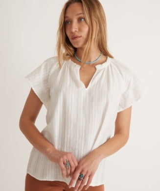 Marine Layer - Lana Textured Blouse