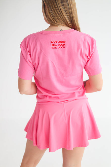 Pink Crop Fresh Catch Tee