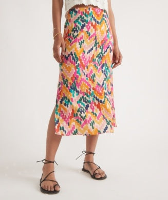 Marine Layer - Ryan Midi Skirt- bright watercolor