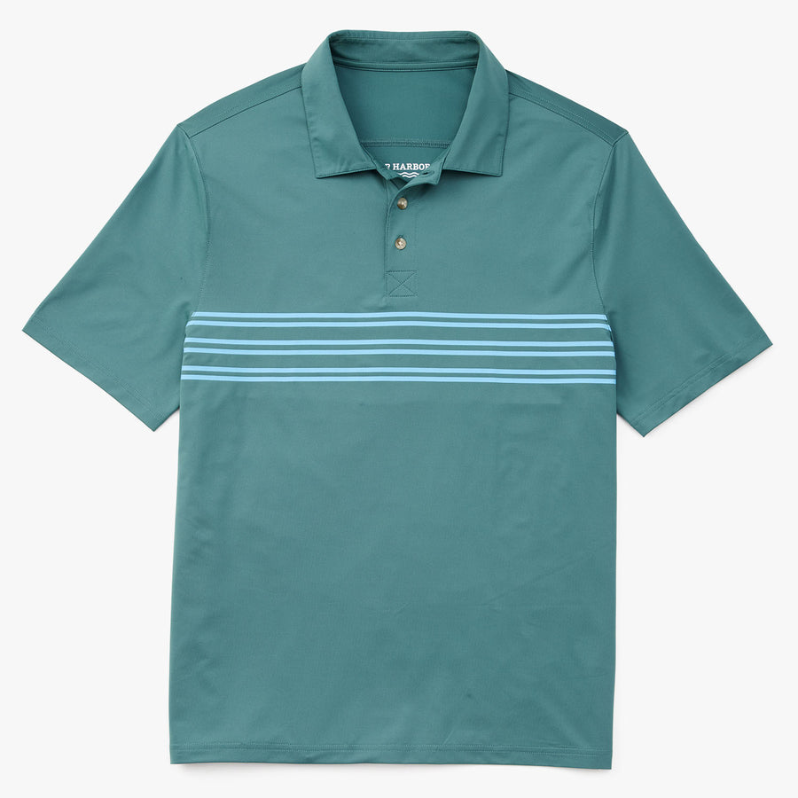 Fair Harbor - The Ozone Performance Polo - Light Blue Stripes