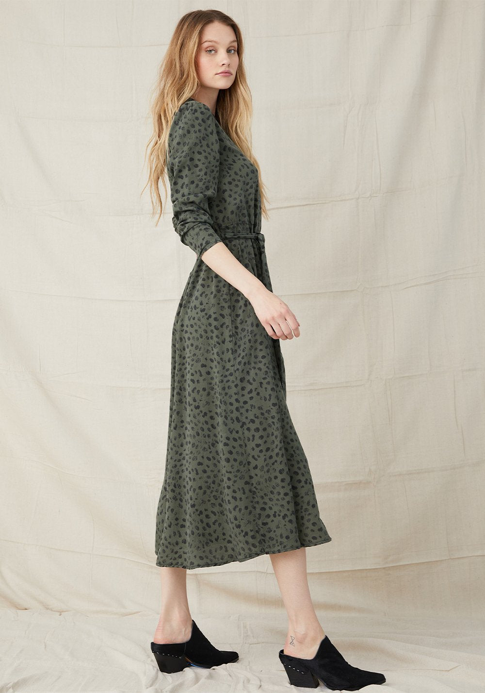 Bella Dahl - Maxi Shirt Dress - Dark Ivy Dot